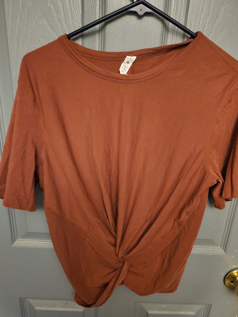 lululemon athletica Short Sleeve Twist-Front Top - Rust Orange